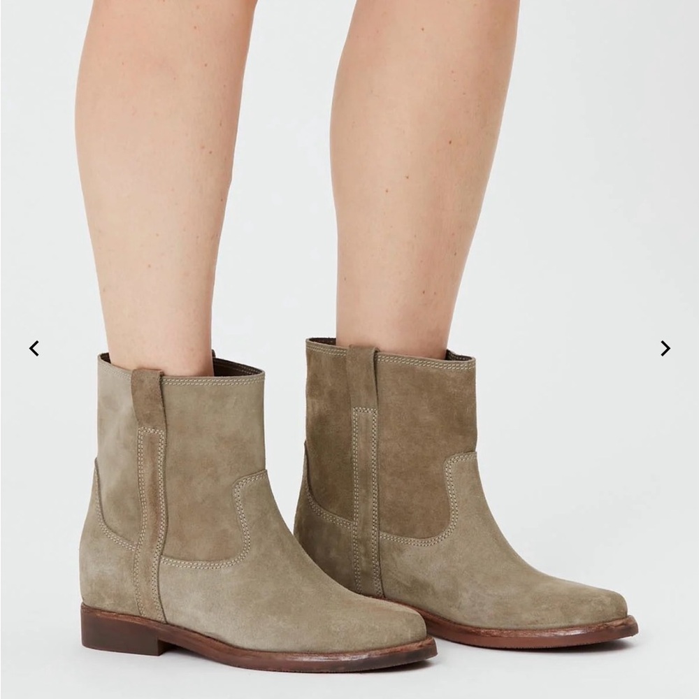 ISABEL MARANT SUSEE LOW Suede Ankle Boots in Taupe